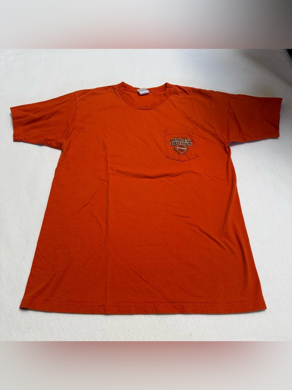 Harley-Davidson Orange Short Sleeve Pocket Tee - Men